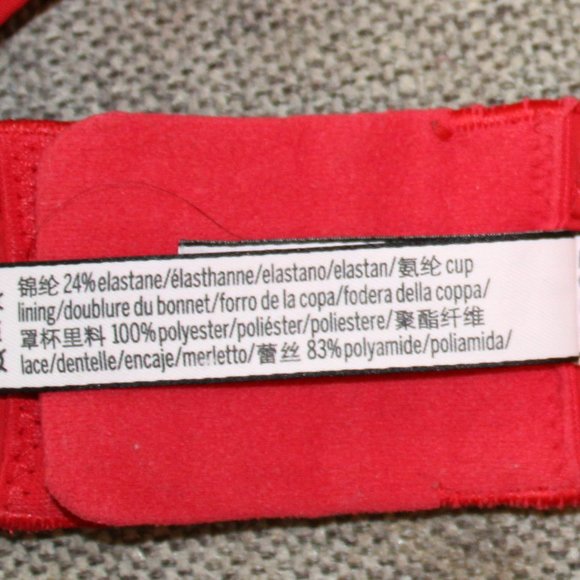 Victoria's Secret Intimates Red Racer Back Bra Size 36DD - Picture 7 of 10